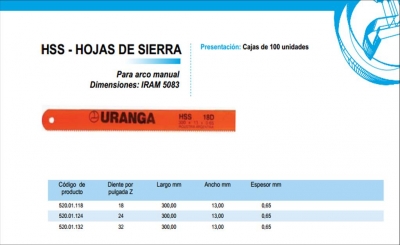Hss - Hojas De Sierra  Uranga